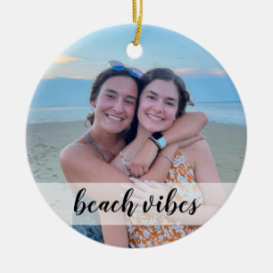 Beach vibes custom photo ornament - Christmas gift