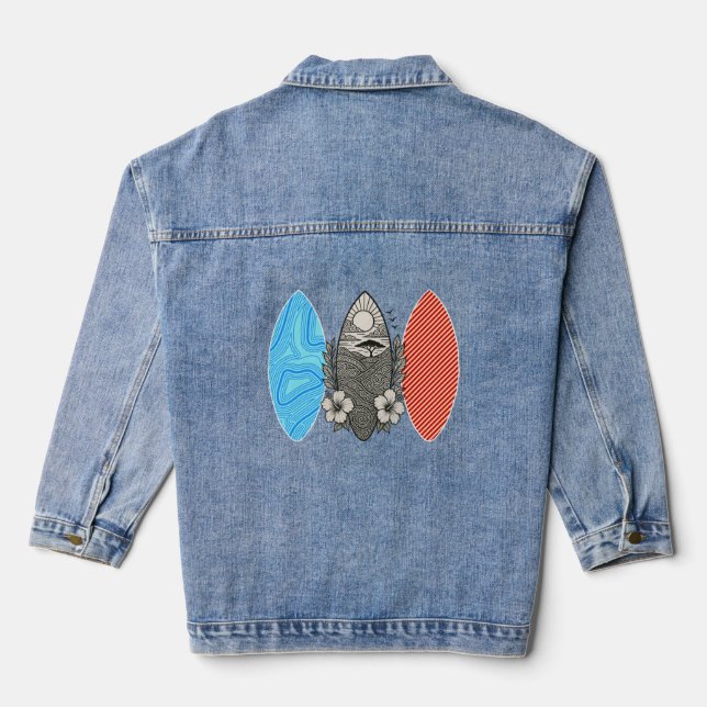 beach vibes denim jacket (Back)