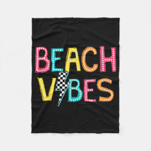 Beach Vibes Hello Summer Vacation Girl Women Teen  Fleece Blanket