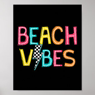 Beach Vibes Hello Summer Vacation Girl Women Teen  Poster