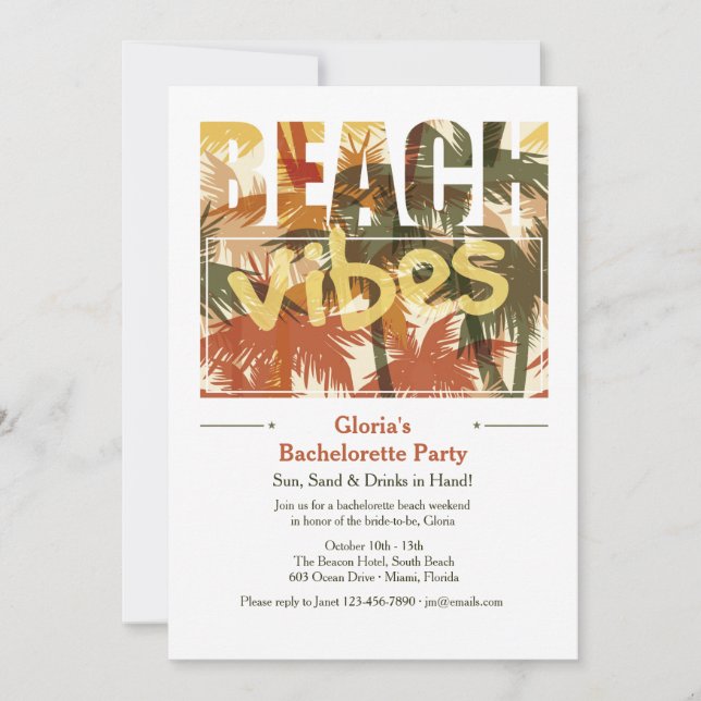 Beach Vibes Invitation (Front)