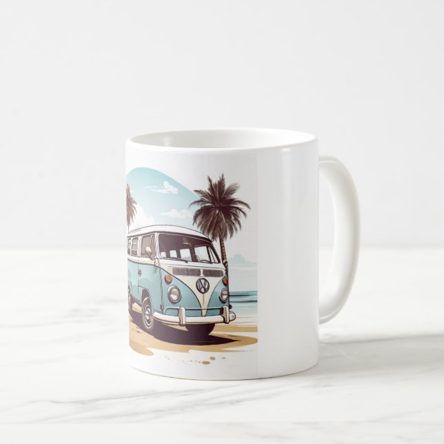  Beach Vibes Kombi Mug - Retro Surfing Serenity (Front Right)