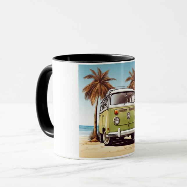  Beach Vibes Kombi Mug - Retro Surfing Serenity (Front Left)