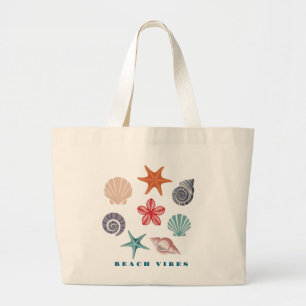Beach Vibes Large Tote Bag