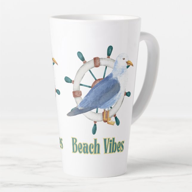 beach vibes latte mug (Right Angle)