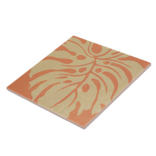Beach Vibes Monstera art tile