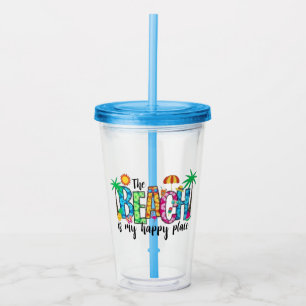 beach vibes mugs acrylic tumbler