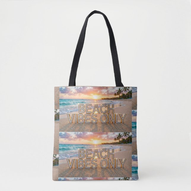Beach Vibes Only All-Over-Print Tote Bag (Front)