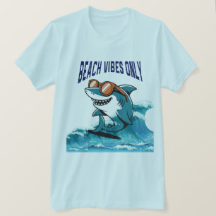 Beach Vibes Only – Cool Shark with Sunglasses T-Shirt