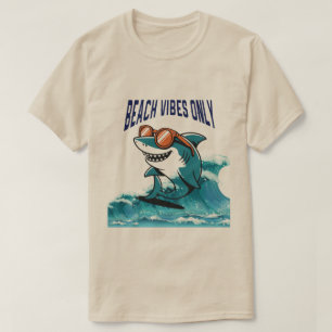 Beach Vibes Only – Cool Shark with Sunglasses T-Shirt