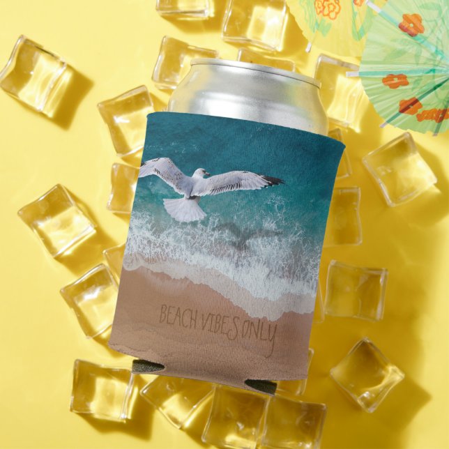 Beach Vibes Only (or Custom Text)  Can Cooler (In Situ Summer)