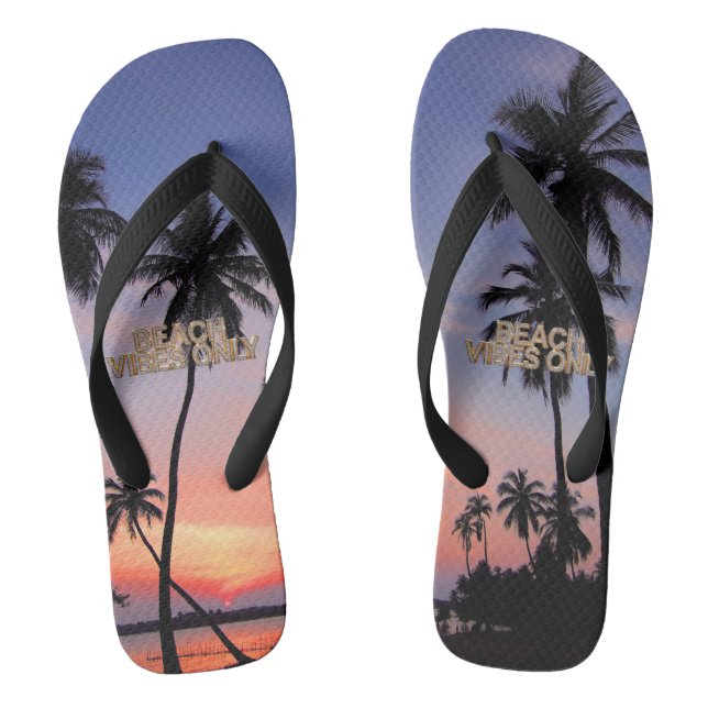 Beach Vibes Only Pair of Flip Flops (Footbed)