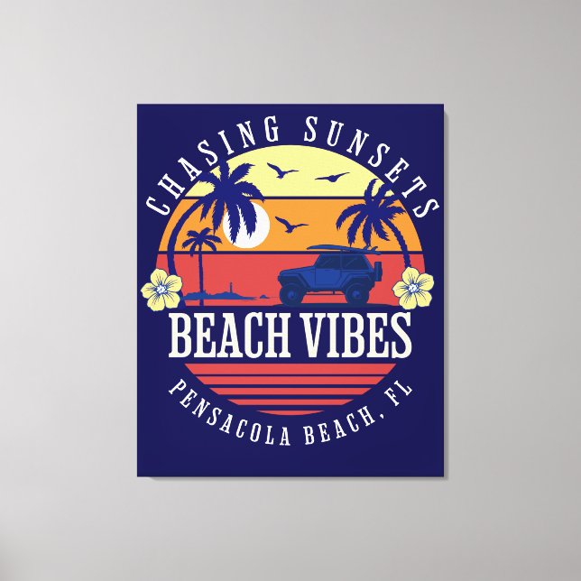 Beach Vibes Pensacola Beach, FL  Canvas Print (Front)