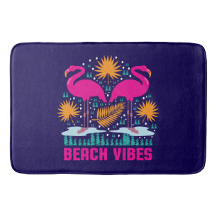 Beach Vibes Pink Flamingos-19501 Bath Mat