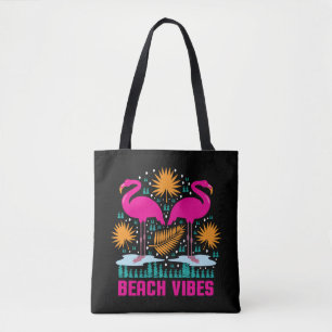 Beach Vibes Pink Flamingos-19501 Tote Bag
