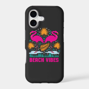 Beach Vibes Pink Flamingos Design