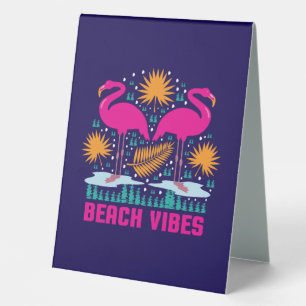 Beach Vibes Pink Flamingos Design