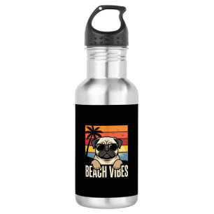 Beach Vibes Pug Dog Sunset 532 Ml Water Bottle