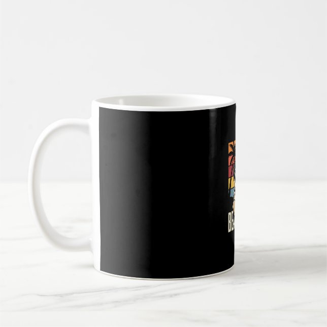 Beach Vibes Pug Dog Sunset Coffee Mug (Left)