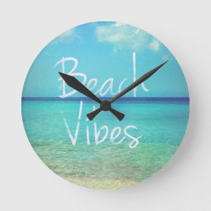 Beach vibes round clock