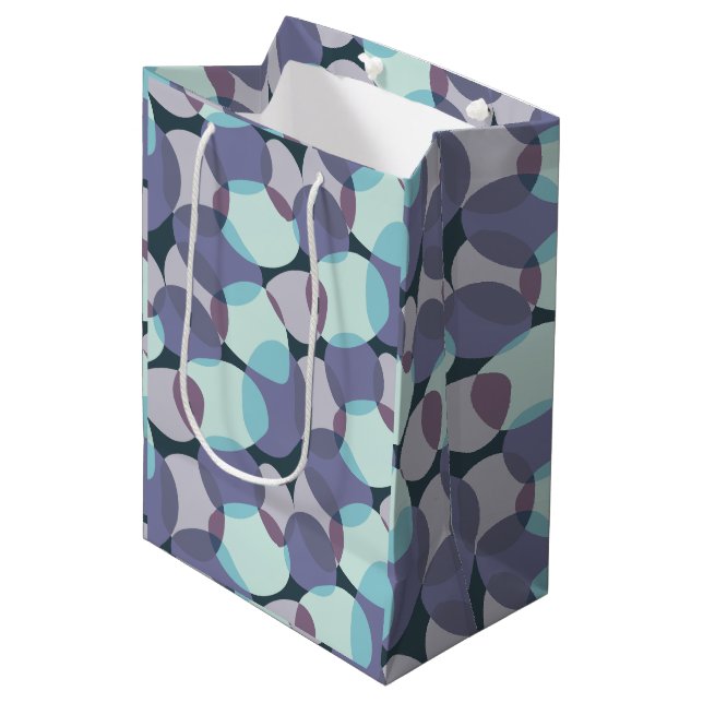 Beach Vibes Seaglass Wave Worn - Pacific Tide Blue Medium Gift Bag (Front Angled)