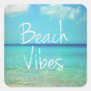 Beach vibes square sticker