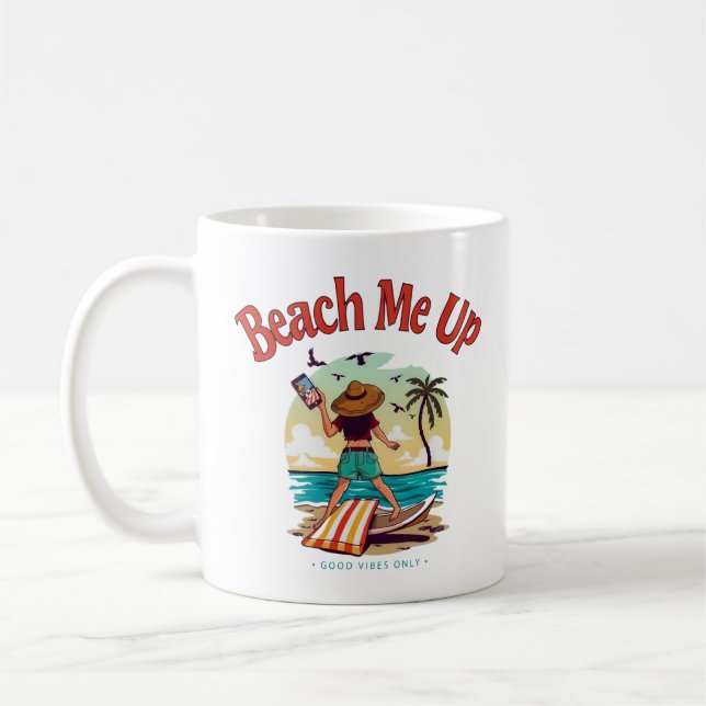 Beach Vibes: Summer Selfie Adventure Coffee Mug (Left)