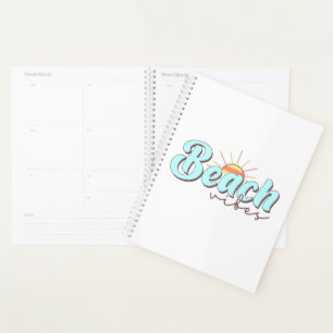 Beach Vibes Summer Sun Typography Coastal Artwork Planner