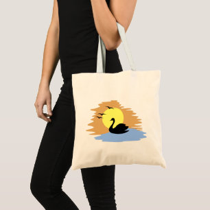 Beach Vibes Summer Swan Retro Sunset Vacation Tote Bag