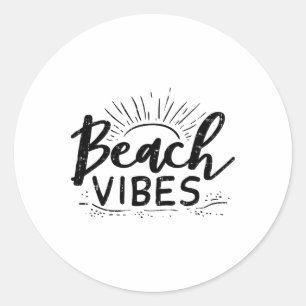 Beach Vibes Sun Relaxed Hola Beaches Summer Vacati Classic Round Sticker