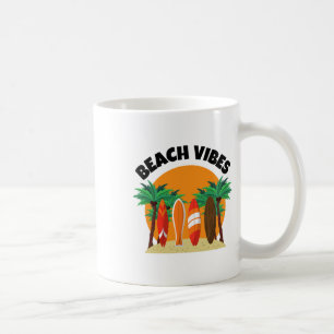 Beach Vibes Surfing Design For Summer Vacation Coffee Mug