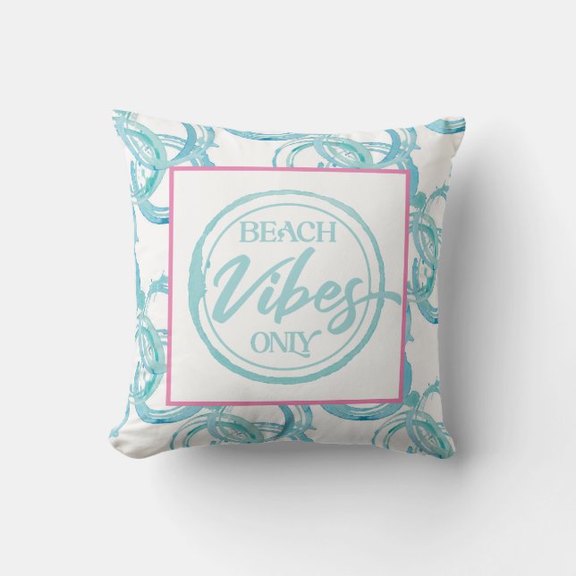 Beach Vibes Throw Pillow (Front)