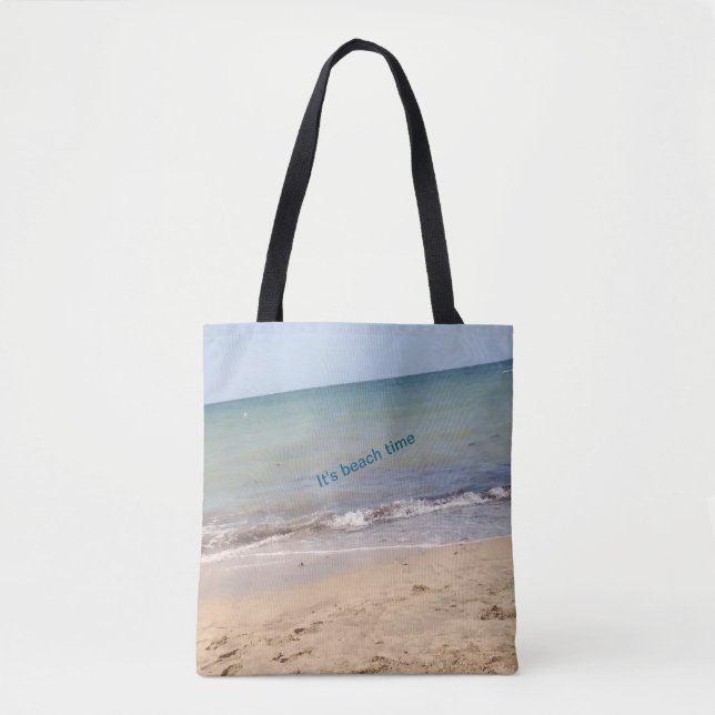 Beach Vibes Tote Bag – "It's Beach Time" & "Enjoy" (Front)