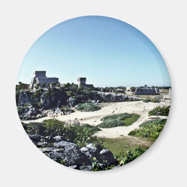 Beach View Of Mayan Ruins, Tulum Magnet (Front)