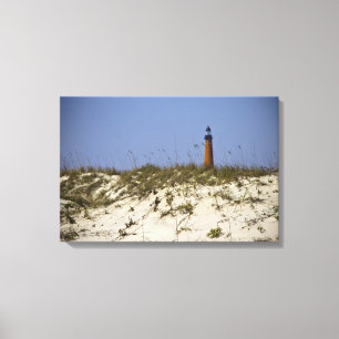 Beach View of Ponce Inlet Lighthouse Wrapped Canva Canvas Print