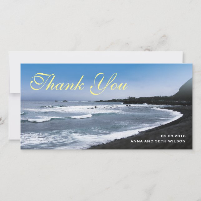 Beach View Thank You Photo Card (Front)