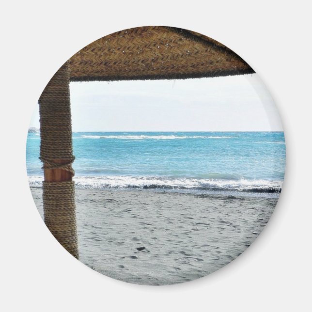 Beach View Under Parasol Magnet (Front)