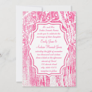 Beach Vintage Pink Old Driftwood Swirl Wedding Invitation
