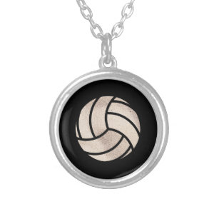 Beach Volley Ball Silver Plated Necklace