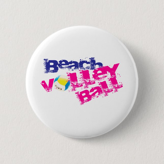 Beach Volleyball 6 Cm Round Badge (Front)