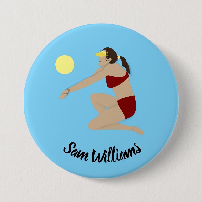 Beach Volleyball 7.5 Cm Round Badge (Front)