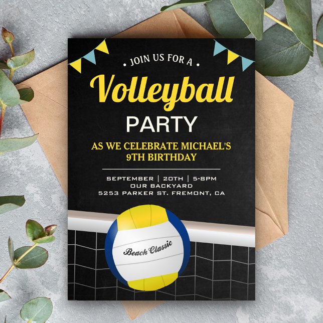 Beach Volleyball Birthday Party Invitation (Creator Uploaded)