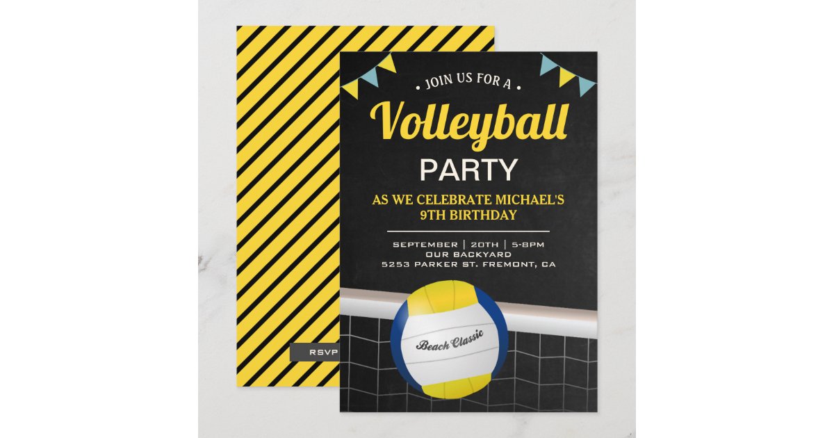 Beach Volleyball Birthday Party Invitation Zazzle