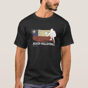 Beach Volleyball Chile Flag Love Volleyball Player T-Shirt