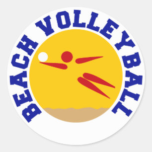 Beach Volleyball Classic Round Sticker