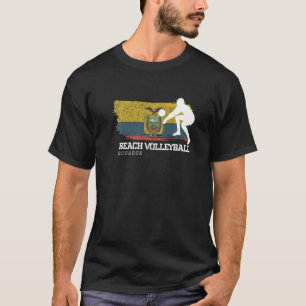 Beach Volleyball Ecuador Flag Love Volleyball Play T-Shirt