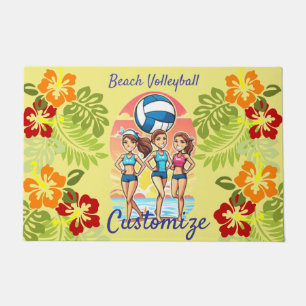 Beach Volleyball Girls Thunder_Cove Doormat