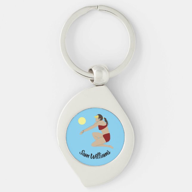 Beach Volleyball Key Ring (Front)