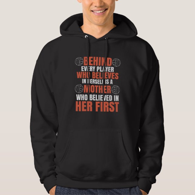 Beach Volleyball Mom Volleyball  Mothers Day Hoodie (Front)