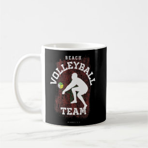 Beach Volleyball Morocco Flag Love Volleyball Play Coffee Mug